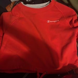 red champion cropped crewneck